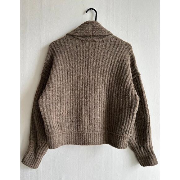 π΄ Free People Cardi Jackson Chunky Brown Sweater, Size M - Picture 3 of 10